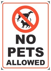 no pets allowed sign
